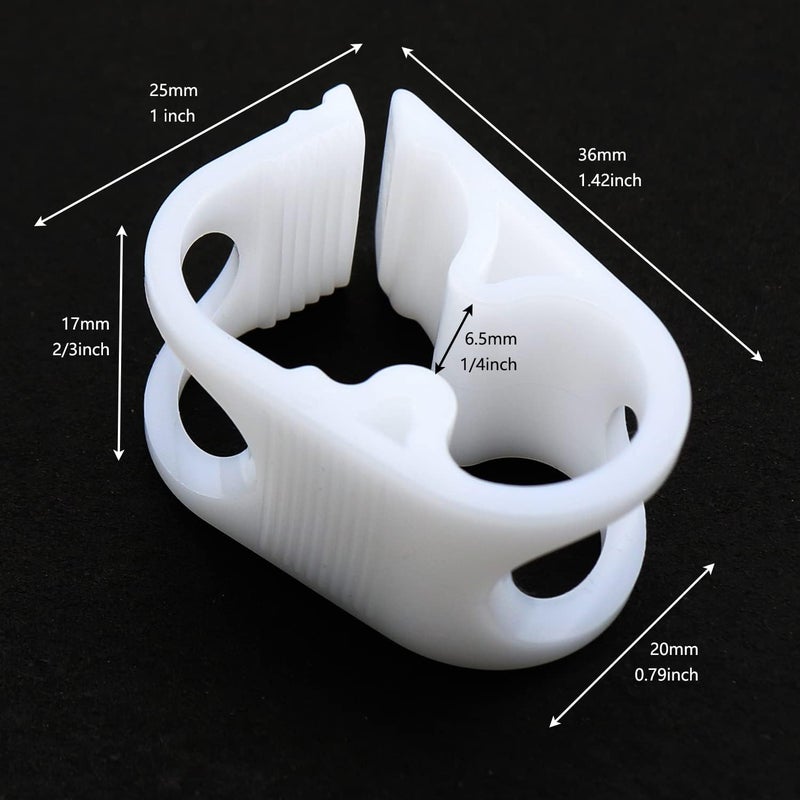 LUORNG Flow Control Hose Clamp 4PCS 1/4"-1/2" Tube OD Shut Off Hose Clamps, Adjustable Plastic Tube Clamp, Water Flow Control Tube Clip, Laboratory Pinch Valve, White - Image 3